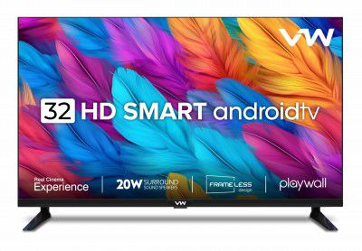 VW (32") Playwall Frameless Series HD Ready Android Smart LED TV VW32F5 (Black)