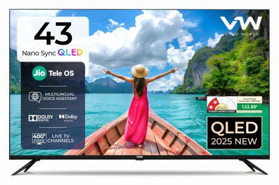 VW (43") Nano Sync Series 4K Ultra HD Smart JioTele OS QLED TV VW43JQ1 (Black)