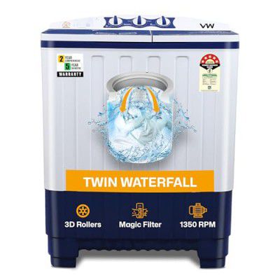 VW 7.5 kg 5 Star Pure Wash with Semi Automatic Top Load Washing Machine PureWash0075G (White)