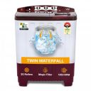 VW SuperWash0080P 8kg 5-star Semi Automatic Washing Machine (White & Burgundy)...