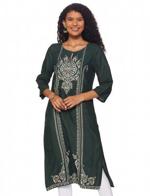W for Woman Green Sequin Kurta