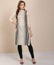 W Women Printed Cotton Blend Straight Kurta...