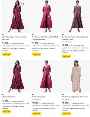 W  Women's Clothing Minimum 80% off