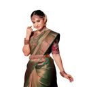Waanmayi Women's Kanchipuram Silk Saree With Blouse Piece (Mi_Saptpadi_Dark Green)...