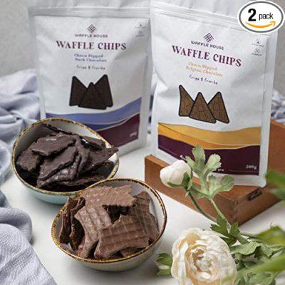 Waffle House Waffle Chips Choco Dipped - Pack of 2, Vegetarian, Eggless, Freshly Baked