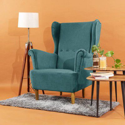 Wakefit Nicco Wing Chair (Neem Wood)