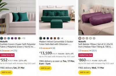 Amazon : Upto 70% OFF - Wakefit Sofa 