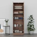 Wakefit Twill Engineered Wood Wardrobe Wall Anchored Columbia Walnut  2 Door...