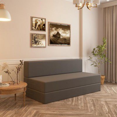 Wakeup India ComfortCraft Sofa Cum Bed for Living Room | 3 Seater Foldable Sofa Bed | 5-in-1 Convertible Sofabed, Lounger & Bed | Washable Cover | 5-Year Warranty | Grey (6 × 5 Feet)
