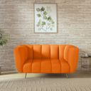 wakeup INDIA Sofa | Mushy Premium Fabric Sofa Set | 2 Seater Sofa (Orange, Seating-2) | 3 Years Warranty...