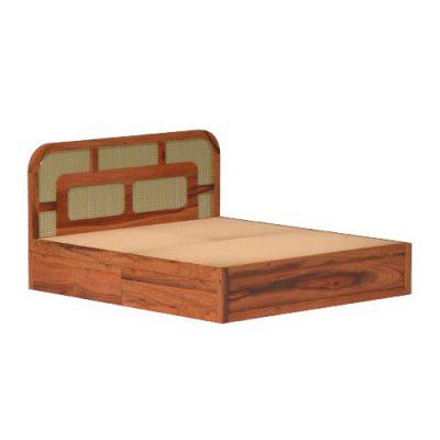 wakeup INDIA Solid Wooden Bed King Size | 3 Years Warranty | Zenitha Sheesham Wood Bed with Storage | No Noise Zero Disturbance Partner (Compartment-4, Size-78X72 inch, Maharani Color Finish)