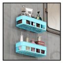 Wall Mounted Bathroom Shelf(Blue, Pack of 2)...