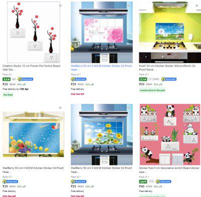 Flipkart : Wall Stickers Starts at Rs 35