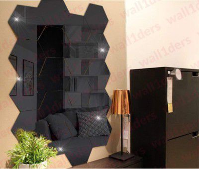 Wall1ders - 20 Hexagon with 10 Butterfly Hexagon Mirror Wall Stickers