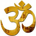 Wall1ders Om Mirror Wall Stickers (Size 15 X 15 Cm, Golden) Mirror Stickers For Wall.(Plastic)...