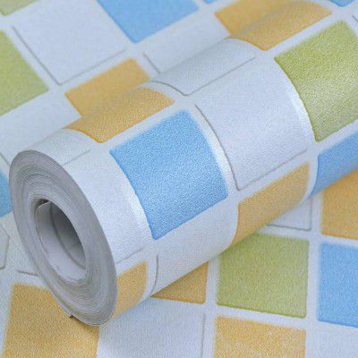WallBerry Abstract Multicolor Wallpaper  (100 cm x 40 cm)
