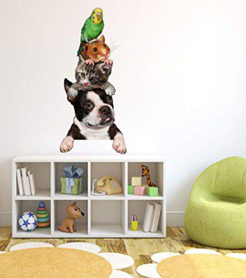 Wallstick Happy Animals wallstickers (Vinyl 100 cm x 50 cm)
