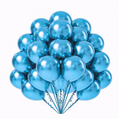Wanna Party Blue HD Chrome Balloons Pack Theme Kids Birthday