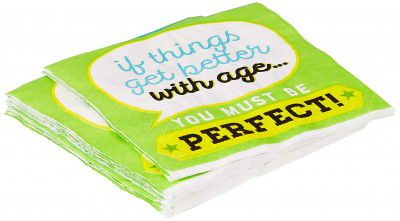 Wanna Party Old Age Humor Beverage Napkins, 5, Multi-Colored