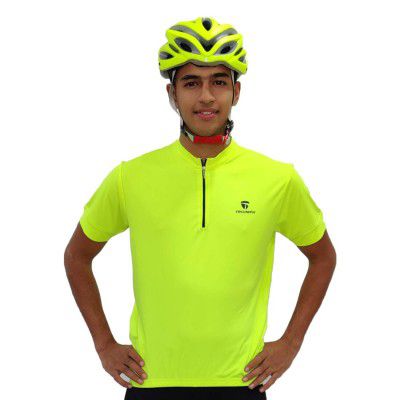WARRIOR Triumph Mens Cycling Jersey Half Zipper Jersey Short Sleeve T-Shirt & 3-Rear Pockets with Reflective Logo