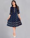 WARTHY ENT Leaf Printed A-line Dress...