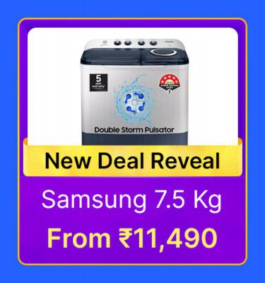 SAMSUNG 7.5 kg Washing Machine @ ₹11490 in Flipkart Big Billion Days Sale