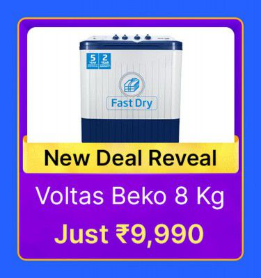 Voltas Beko Washing Machine @ ₹9990 in Flipkart Big Billion Days Sale