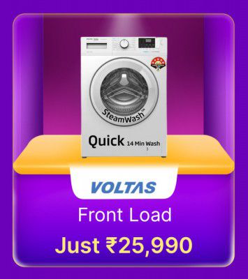 Voltas Front Load Washing Machine @ Rs. 25990 in Flipkart Billion Days Sale  