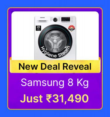 SAMSUNG 8 kg Washing Machine @ ₹31490 in Flipkart Big Billion Days Sale