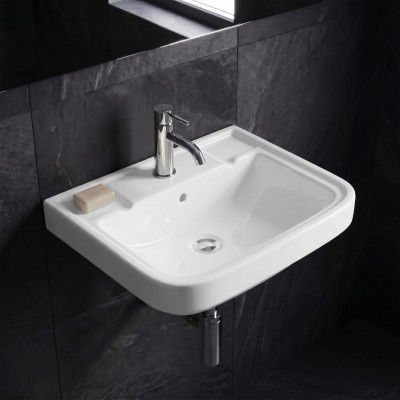 WASSMIST Wash Basin | Wall Hung Wash Basin with 10 Year Glaze Warranty (15.7 X 14 X 6.1 Inch)