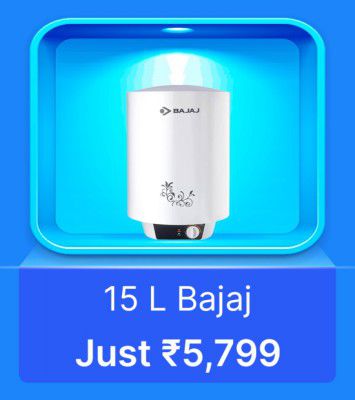 Bajaj Water Geyser @ Rs. 5799 in Flipkart Big Billion Days Sale 