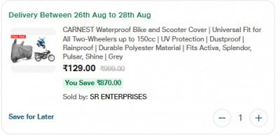 Waterproof Bike and Scooter Cover | Fits Activa, Splendor, Pulsar, Shine