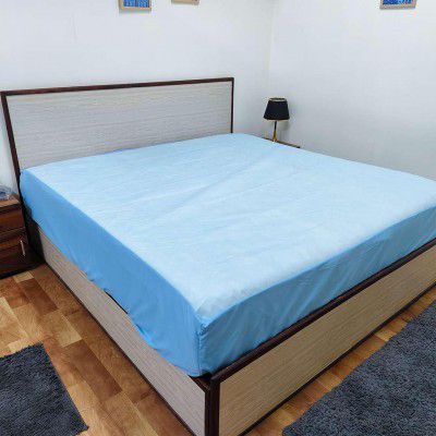 Waterproof Mattress Protector King Size (72x78 Inch) - Soft Non-Woven Fabric, Breathable Elastic Fitted Bed Cover, Dust & Spill Protection, Durable Mattress Cover (Light Blue)