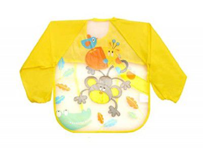 Wavva® Long Sleeve Baby Bib Cum Apron, Full Sleeve, Toddler's Leak-Free Baby Bib with Sleeves, Washable/Lightweight/Wipe able, Baby Feeding Essential, 1-5 Year, Bib Shirt.