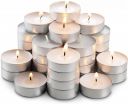 Wax Tea Light Unscented Long Burn Time and Smokeless Candles - White (Pack of 10)...