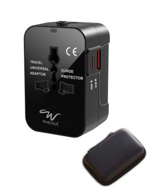 Wayona 38W Universal Travel Adapter with Type C & USB A International Travel Adapter,3.1A Max Fast Charging Worldwide Travel Adapter