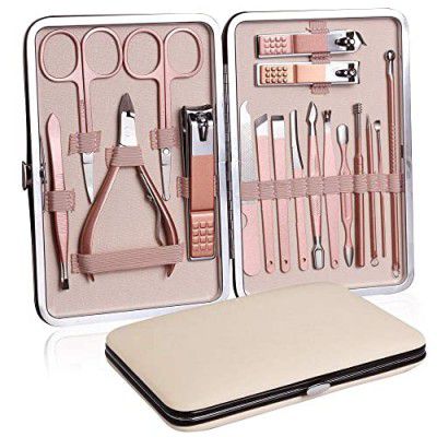 Wazdorf 18 IN 1 Stainless Steel Professional Manicure Set Nail Cutter (18 IN 1)
