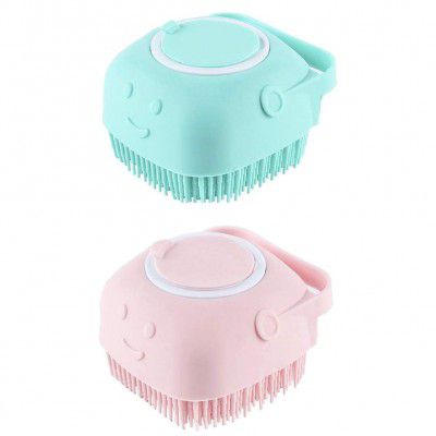 WAZDORF Body Scrubber with Soap Dispenser Brush, Silicone Exfoliating Brushes, Soft Body Exfoliator