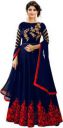 WEAR & SHINE Women Gown Dark Blue Red Gold Dress...