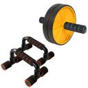 Wearslim® Professional Abdominal Wheel With Push Up Bar | Ab Roller With Workout Push-up Stands for Exercise Fitness Gym for Men & Women (Ab Roller Push Up Bar Combo)...