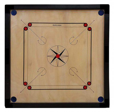 Webby Solid Carrom Board with Coins & Striker (20x20 Inches)