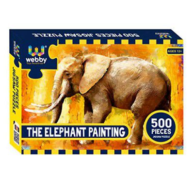 Webby The Elephant Painting Jigsaw Puzzle, 500 Pieces