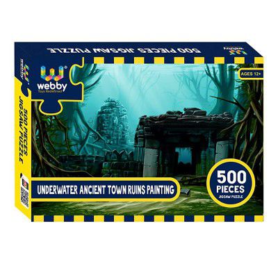 Webby Underwater Ancient Town Ruins Painting Jigsaw Puzzle, 500 Pieces