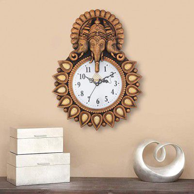 Webelkart Plastic Religious Wall Clock (Copper, 11.75 Inch)