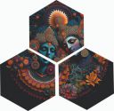 Webelkart Premium Set of 3 Hexagonal Wooden Radha Krishna Art Painting For Home Decor...