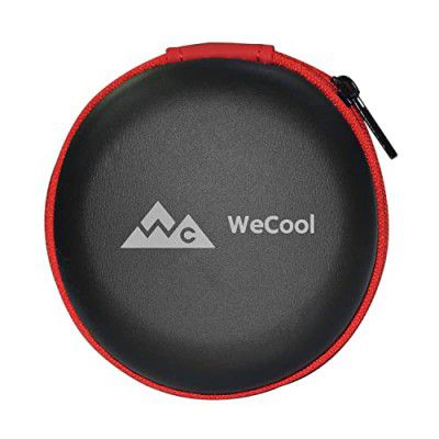 WeCool Earphone Carrying Case or Multi-Purpose Carry Pouch for Carrying Earphones, Headset, Pen Drives, SD Cards, with Anti Fall Mesh Inside Case (Black and Red)