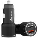 Wecool Smart CH2 36W Metalic Car Charger with Fast Charging Dual Output,Qualcomm Certified Qc 3.0 and USB A 3.1A,Compatible with Smartphones,Tablet,and Other USB Devices,Black...