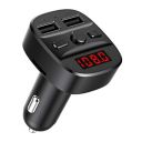 WeCool Smart T60 Bluetooth FM Transmitter for Music Streaming & Hands Free Calling, Car Bluetooth Device for Music System, Music Streaming from Smartphone or Micro SD or USB, Dual USB Charger Ports...