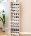 WeCool Upgraded Shoe Rack for Home Plastic, Portable Shoe Rack with Dustproof Door for Heels/Slippers/Boots, 10-layer Shoe Storage Cabinet with Hooks for Entryway or Bedroom - White...