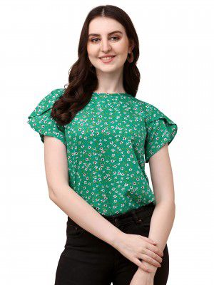 Wedani Women's Casual Short Sleeves Round Neck Foral Top